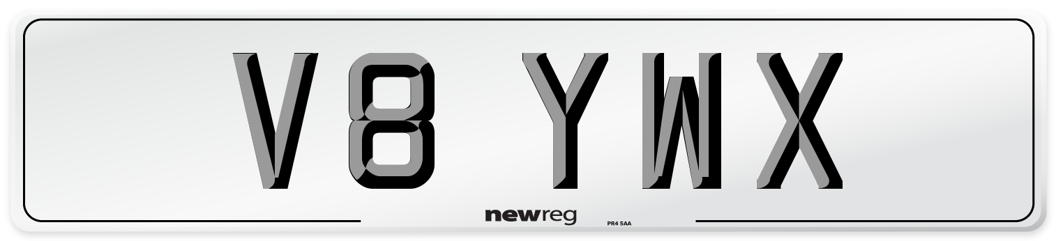 V8 YWX Number Plate from New Reg